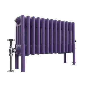 Bern 300 x 605mm Traditional Elegant Purple Horizontal Four Column Radiator