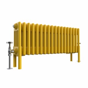 Bern 300 x 830mm Traditional Zinc Yellow Horizontal Four Column Radiator