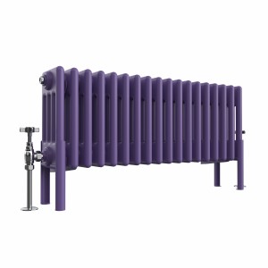 Bern 300 x 830mm Traditional Elegant Purple Horizontal Four Column Radiator