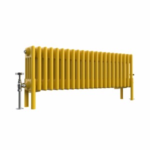 Bern 300 x 1010mm Traditional Zinc Yellow Horizontal Four Column Radiator