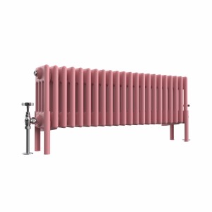 Bern 300 x 1010mm Traditional Rose Clair Pink Horizontal Four Column Radiator
