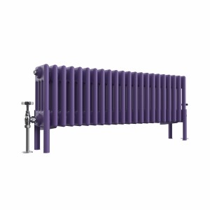 Bern 300 x 1010mm Traditional Elegant Purple Horizontal Four Column Radiator