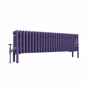 Bern 300 x 1190mm Traditional Elegant Purple Horizontal Four Column Radiator