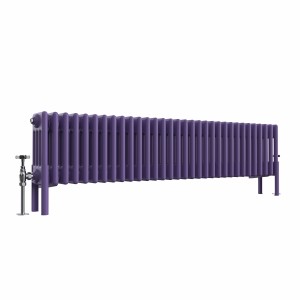Bern 300 x 1460mm Traditional Elegant Purple Horizontal Four Column Radiator