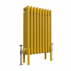 Bern 600 x 425mm Traditional Zinc Yellow Horizontal Four Column Radiator