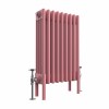 Bern 600 x 425mm Traditional Rose Clair Pink Horizontal Four Column Radiator