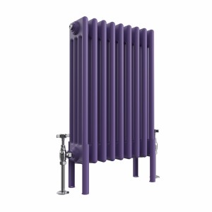 Bern 600 x 425mm Traditional Elegant Purple Horizontal Four Column Radiator