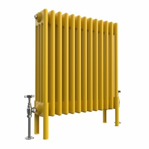 Bern 600 x 605mm Traditional Zinc Yellow Horizontal Four Column Radiator
