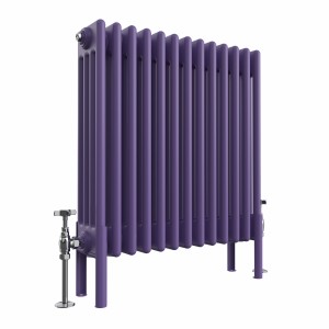 Bern 600 x 605mm Traditional Elegant Purple Horizontal Four Column Radiator