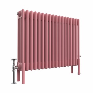 Bern 600 x 830mm Traditional Rose Clair Pink Horizontal Four Column Radiator
