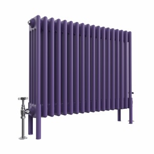 Bern 600 x 830mm Traditional Elegant Purple Horizontal Four Column Radiator