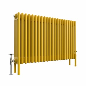 Bern 600 x 1010mm Traditional Zinc Yellow Horizontal Four Column Radiator