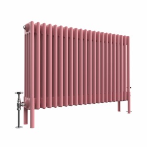 Bern 600 x 1010mm Traditional Rose Clair Pink Horizontal Four Column Radiator