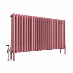 Bern 600 x 1190mm Traditional Rose Clair Pink Horizontal Four Column Radiator