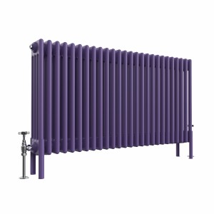 Bern 600 x 1190mm Traditional Elegant Purple Horizontal Four Column Radiator