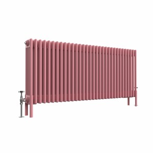 Bern 600 x 1460mm Traditional Rose Clair Pink Horizontal Four Column Radiator
