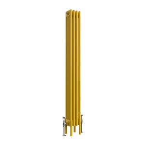 Bern 1500 x 200mm Traditional Zinc Yellow Vertical Four Column Radiator