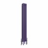 Bern 1500 x 200mm Traditional Elegant Purple Vertical Four Column Radiator