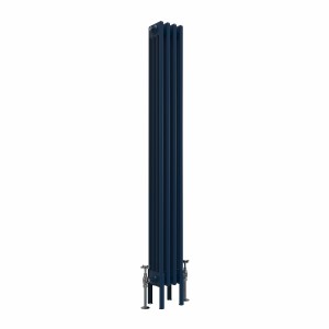 Bern 1500 x 200mm Traditional Sapphire Blue Vertical Four Column Radiator
