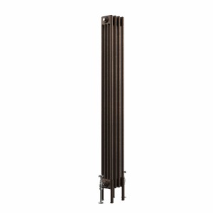 Bern 1500 x 200mm Traditional Black Copper Vertical Four Column Radiator