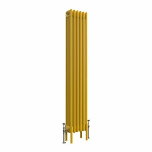 Bern 1500 x 290mm Traditional Zinc Yellow Vertical Four Column Radiator