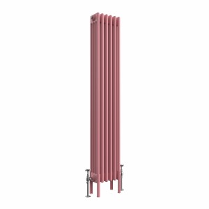 Bern 1500 x 290mm Traditional Rose Clair Pink Vertical Four Column Radiator