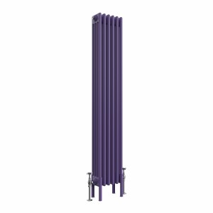 Bern 1500 x 290mm Traditional Elegant Purple Vertical Four Column Radiator