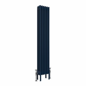 Bern 1500 x 290mm Traditional Sapphire Blue Vertical Four Column Radiator