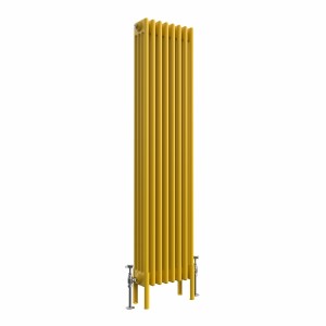 Bern 1500 x 380mm Traditional Zinc Yellow Vertical Four Column Radiator