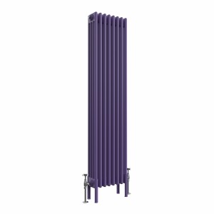 Bern 1500 x 380mm Traditional Elegant Purple Vertical Four Column Radiator