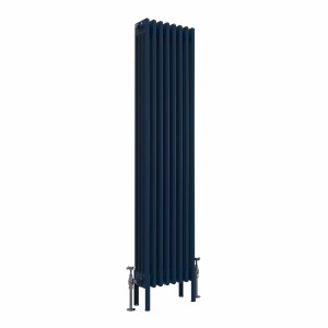 Bern 1500 x 380mm Traditional Sapphire Blue Vertical Four Column Radiator