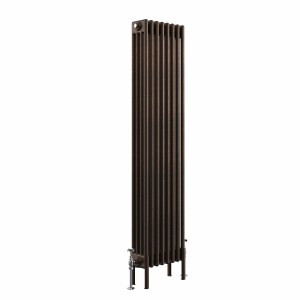 Bern 1500 x 380mm Traditional Black Copper Vertical Four Column Radiator