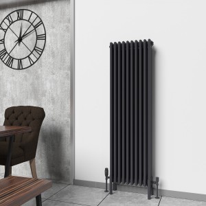 Bern 1500 x 470mm Traditional Anthracite Vertical Four Column Radiator