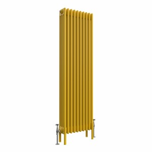 Bern 1500 x 470mm Traditional Zinc Yellow Vertical Four Column Radiator