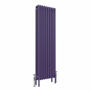 Bern 1500 x 470mm Traditional Elegant Purple Vertical Four Column Radiator