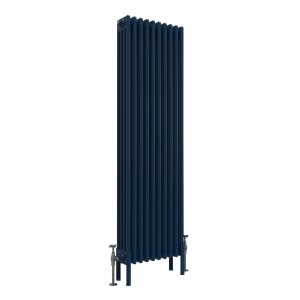 Bern 1500 x 470mm Traditional Sapphire Blue Vertical Four Column Radiator