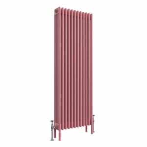 Bern 1500 x 560mm Traditional Rose Clair Pink Vertical Four Column Radiator