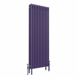 Bern 1500 x 560mm Traditional Elegant Purple Vertical Four Column Radiator