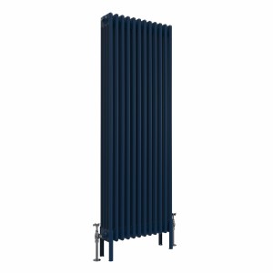 Bern 1500 x 560mm Traditional Sapphire Blue Vertical Four Column Radiator