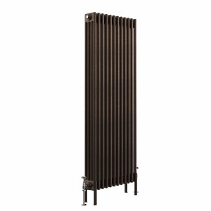 Bern 1500 x 560mm Traditional Black Copper Vertical Four Column Radiator