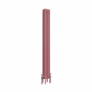 Bern 1800 x 200mm Traditional Rose Clair Pink Vertical Four Column Radiator
