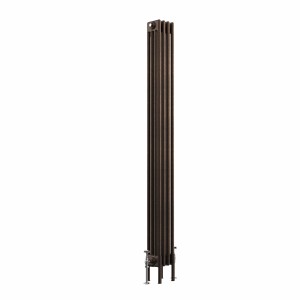 Bern 1800 x 200mm Traditional Black Copper Vertical Four Column Radiator