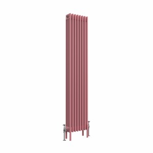 Bern 1800 x 380mm Traditional Rose Clair Pink Vertical Four Column Radiator