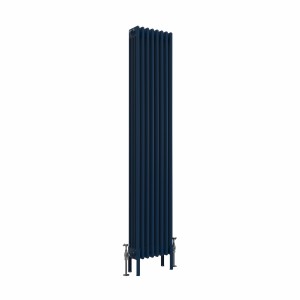 Bern 1800 x 380mm Traditional Sapphire Blue Vertical Four Column Radiator