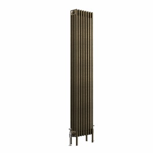 Bern 1800 x 380mm Traditional Black Gold Vertical Four Column Radiator