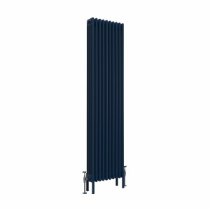 Bern 1800 x 470mm Traditional Sapphire Blue Vertical Four Column Radiator