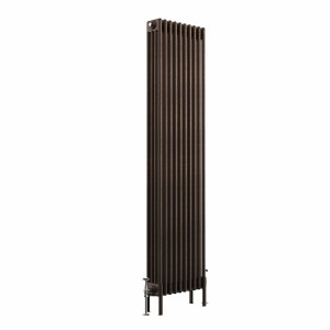 Bern 1800 x 470mm Traditional Black Copper Vertical Four Column Radiator