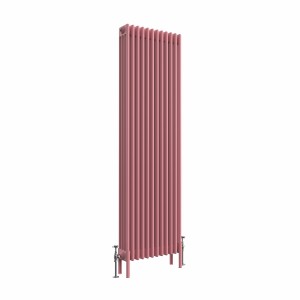 Bern 1800 x 560mm Traditional Rose Clair Pink Vertical Four Column Radiator