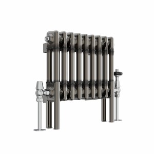 Bern 300 x 425mm Traditional Raw Metal Double Horizontal Column Radiator