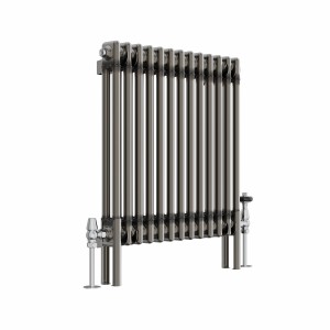 Bern 600 x 605mm Traditional Raw Metal Double Horizontal Column Radiator